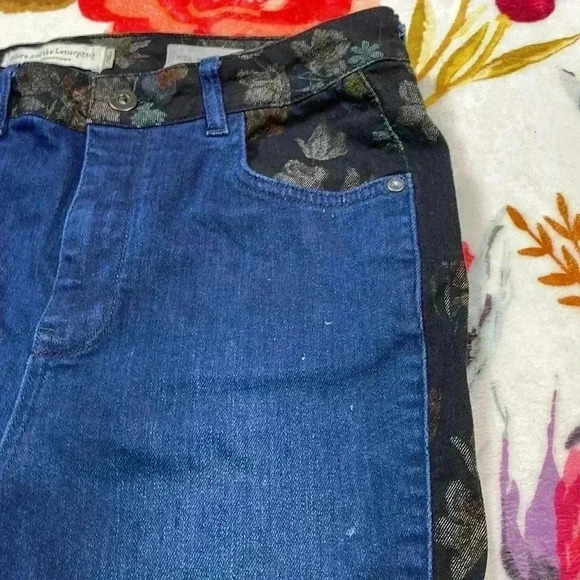 Pilcro and the letterpress high rise skinny jeans floral contrast stripe size 28 - Picture 7 of 15